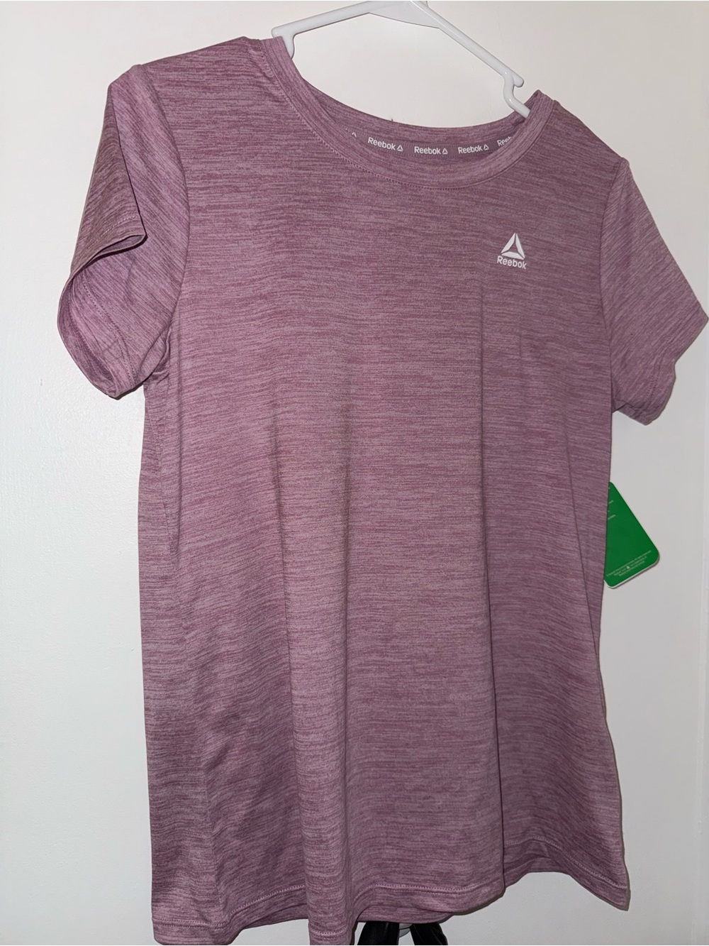 reebok orchid haze heather short sleeve top NWT